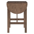 Rustic Style Wooden 3-Piece Dining Table Set with Drop Leaf and 2 Upholstered Dining Chairs