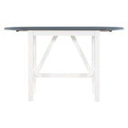 Rustic Style Wooden 3-Piece Dining Table Set with Drop Leaf and 2 Upholstered Dining Chairs