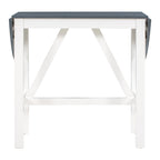 Rustic Style Wooden 3-Piece Dining Table Set with Drop Leaf and 2 Upholstered Dining Chairs