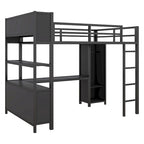 Full Metal Loft Bed with Wardrobe & Desk