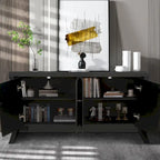 Sideboard Buffet Cabinet with Storage, 59 Large Modern Sideboards, Wooden Accent Credenza Storage Cabinet