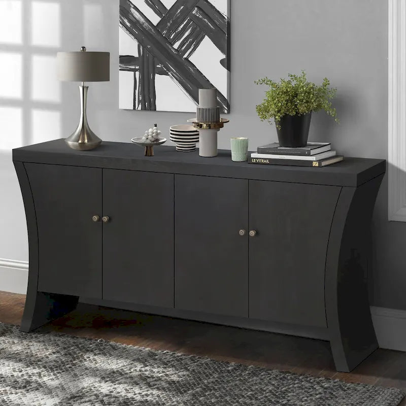 Sideboard Buffet Cabinet with Storage, 59 Large Modern Sideboards, Wooden Accent Credenza Storage Cabinet