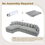 127 Large Sectional Sofa,Modular L Shaped Left Sofa,Corduroy Fabric