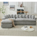 127 Large Sectional Sofa,Modular L Shaped Left Sofa,Corduroy Fabric