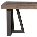 Black Metal Leg Natural Pine Wood Dining Bench Rustic Distressed - 14 D x 75 W x 18 H