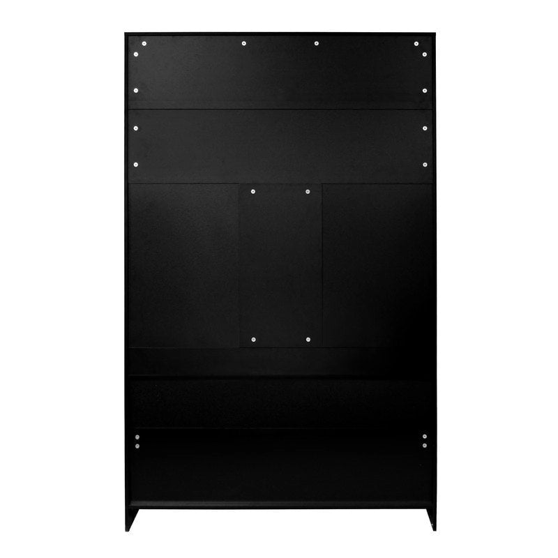 Wide Hall Tree with 10 Shoe Cubbies & 7 Coat Hooks, 43 W Coat Rack with Entryway Bench, 3-in-1 Design and Adjustable Shelves