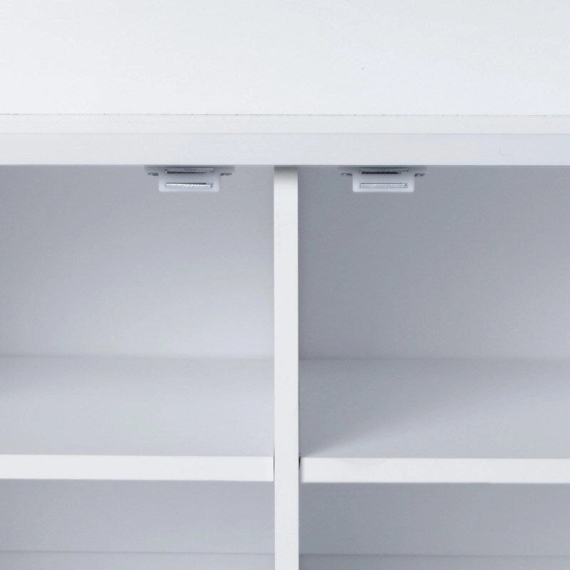 Wide Hall Tree with 10 Shoe Cubbies & 7 Coat Hooks, 43 W Coat Rack with Entryway Bench, 3-in-1 Design and Adjustable Shelves