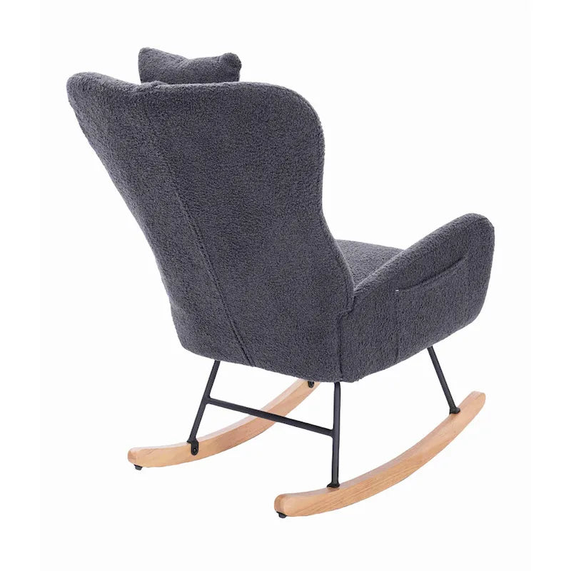 Teddy Upholstered Nursery Rocking Chair for Living Room Bedroom