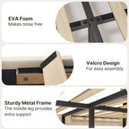 Full / Queen / King Bed Frame with Headboard, Upholstered Platform Bed with Sturdy Wooden Slats