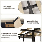 Full / Queen / King Bed Frame with Headboard, Upholstered Platform Bed with Sturdy Wooden Slats
