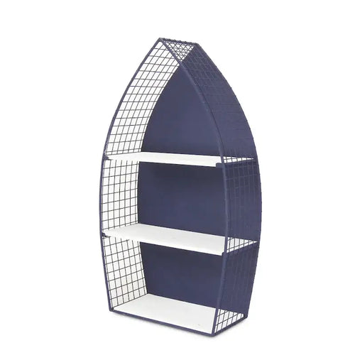 30.25 Blue Unique Caler Rowboat Large Wall Shelf