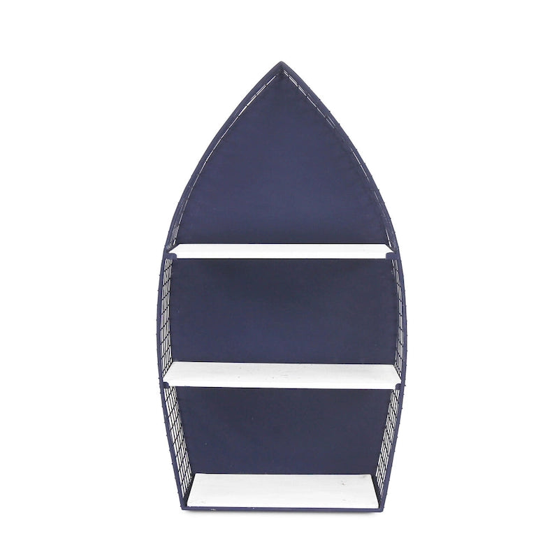 30.25 Blue Unique Caler Rowboat Large Wall Shelf