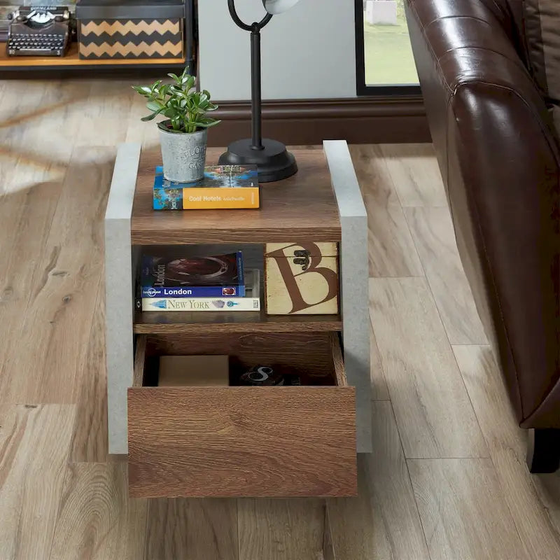 Kendelle Industrial 18-inch 1-Shelf Side Table by Furniture of America