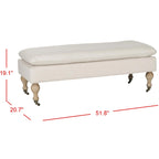 SAFAVIEH Tari Pillowtop Grey/ Sage Bench - 0 - 52 W x 21 D x 19 H - 52Wx21Dx19H