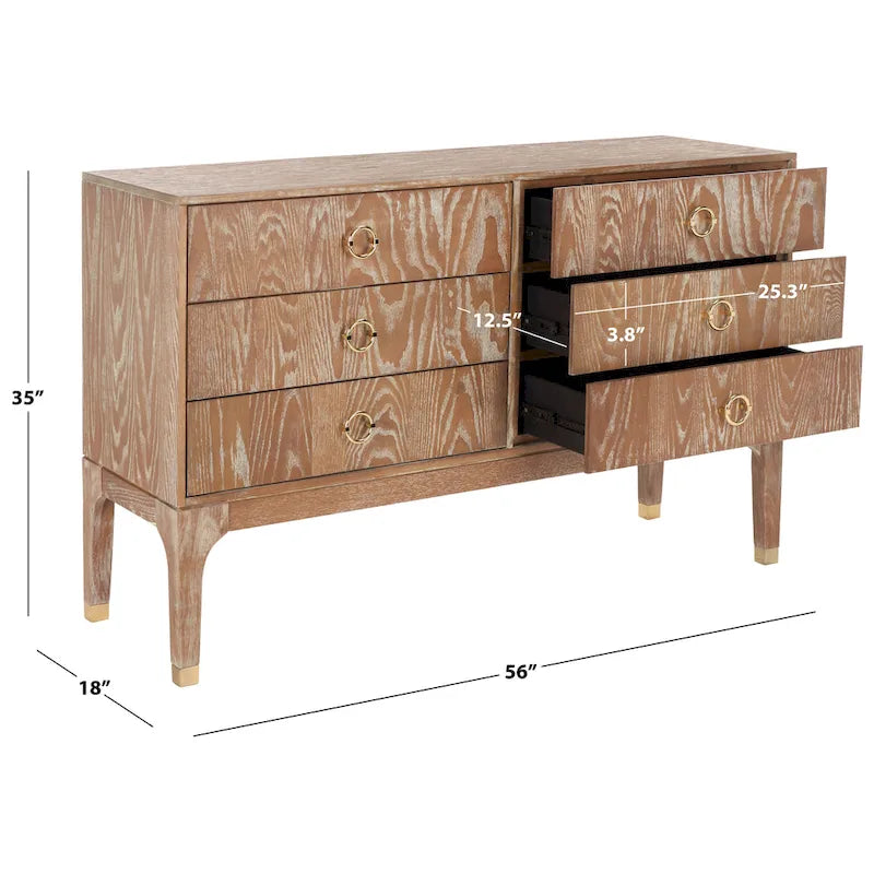 SAFAVIEH Couture Bryann 6 Drawer Contemporary Dresser