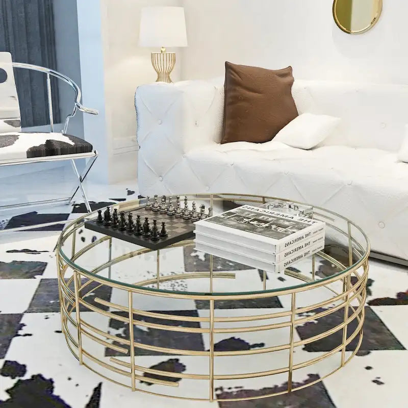 Round Tempered Glass Table Top Clear Glass Thick Round Polished Edge