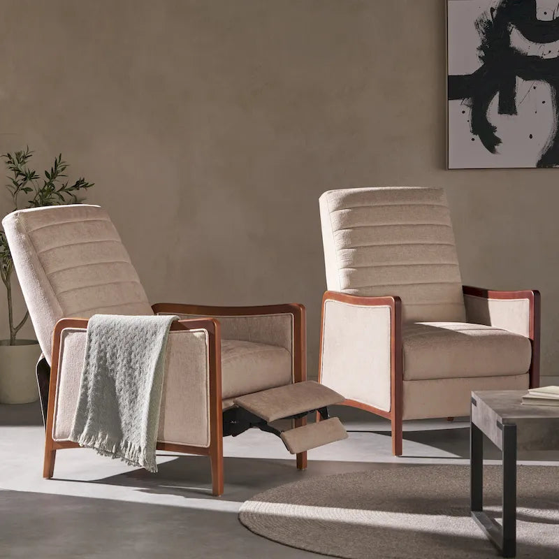 Anaura Channel Stitch Pushback Recliners by Christopher Knight Home