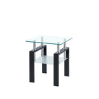 Tempered Transparent Glass Table with Storage