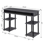 Convenience Concepts Designs2Go No Tools Student Desk with Shelves
