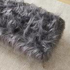 Silver Orchid Nilsson Contemporary Modern Faux Fur Long Bench Ottoman