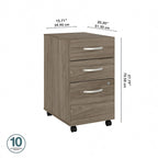Hybrid 3 Drawer Mobile File Cabinet by Bush Business Furniture