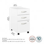 Hybrid 3 Drawer Mobile File Cabinet by Bush Business Furniture