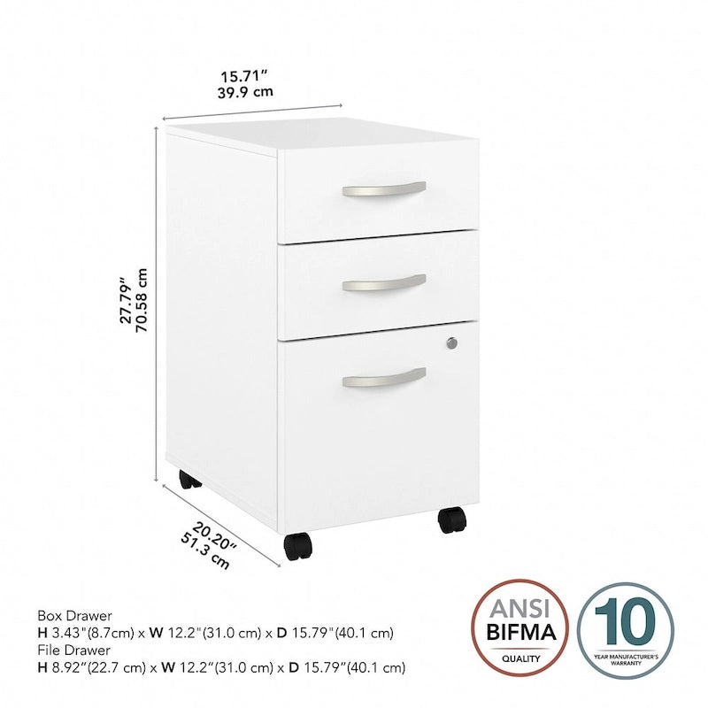 Hybrid 3 Drawer Mobile File Cabinet by Bush Business Furniture