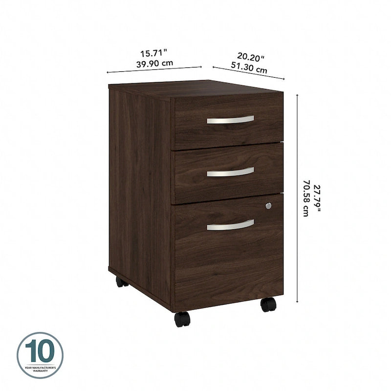 Hybrid 3 Drawer Mobile File Cabinet by Bush Business Furniture