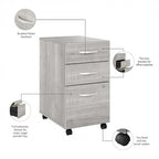 Hybrid 3 Drawer Mobile File Cabinet by Bush Business Furniture