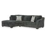 Signature Design by Ashley Biddeford Ebony 2-Piece Sleeper Sectional with Chaise - 120W x 75D x 40H