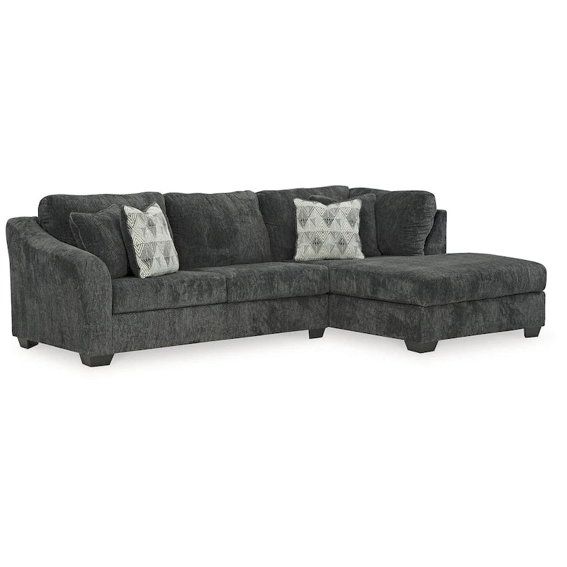Signature Design by Ashley Biddeford Ebony 2-Piece Sleeper Sectional with Chaise - 120W x 75D x 40H
