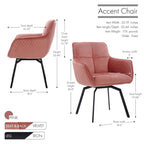 Porthos Home Demi Swivel Velvet Accent Chair with Metal Legs