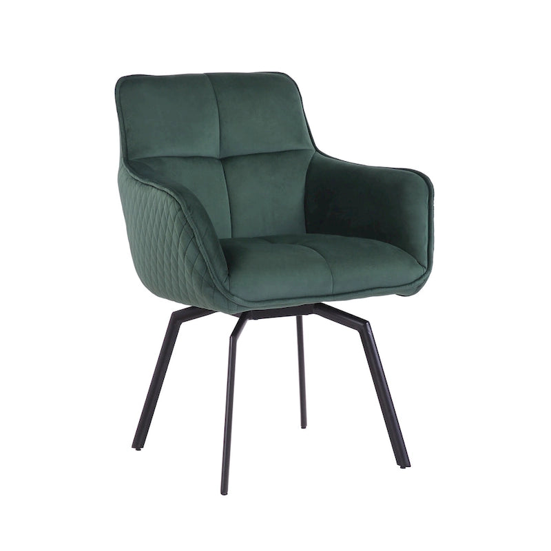 Porthos Home Demi Swivel Velvet Accent Chair with Metal Legs