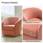 Eleuterio Modern Velvet Curved Swivel Accent Barrel Chair with Metal Base by HULALA HOME
