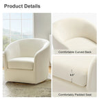 Eleuterio Modern Velvet Curved Swivel Accent Barrel Chair with Metal Base by HULALA HOME