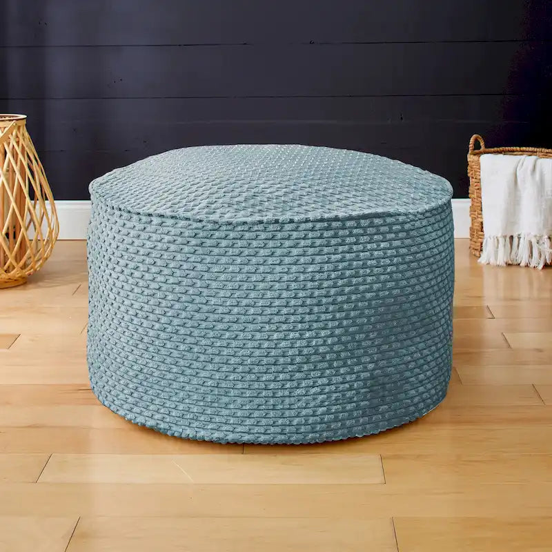 Sorra Home Indoor Soft Chunky Corduroy Large Round Pouf