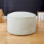 Sorra Home Indoor Soft Chunky Corduroy Large Round Pouf