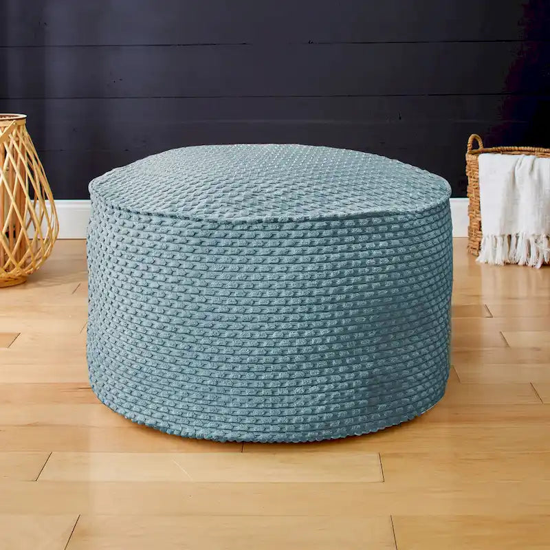 Sorra Home Indoor Soft Chunky Corduroy Large Round Pouf