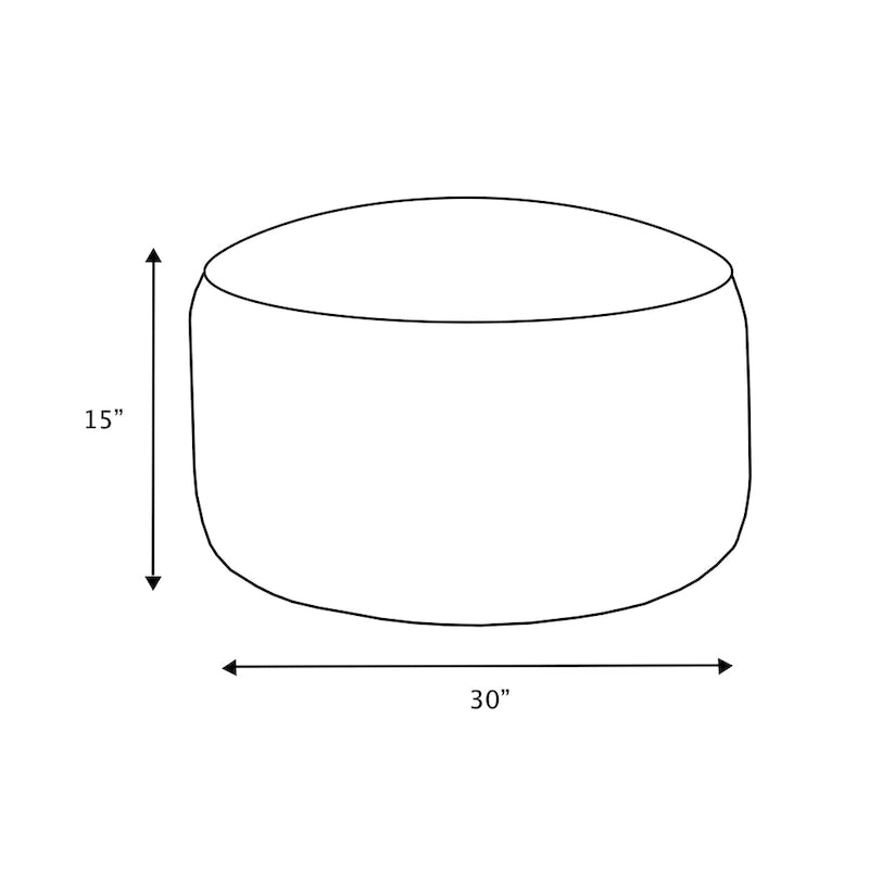 Sorra Home Indoor Soft Chunky Corduroy Large Round Pouf