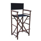 Zew Handcrafted Espresso Bamboo Bar Height Director Chair