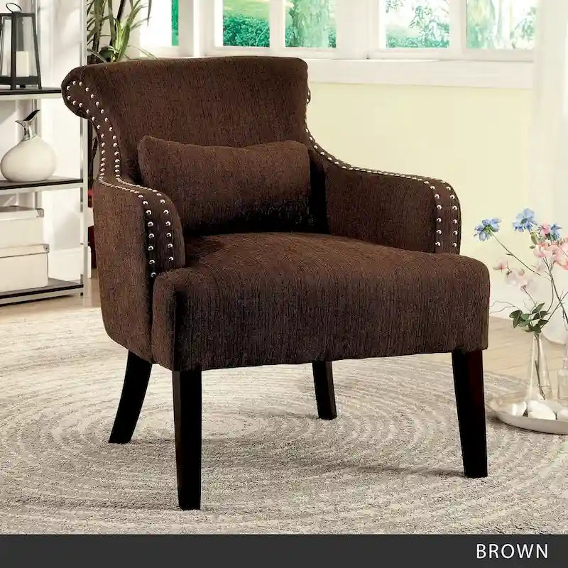 Nyer Contemporary Fabric Upholstered Accent Chair by Furniture of America
