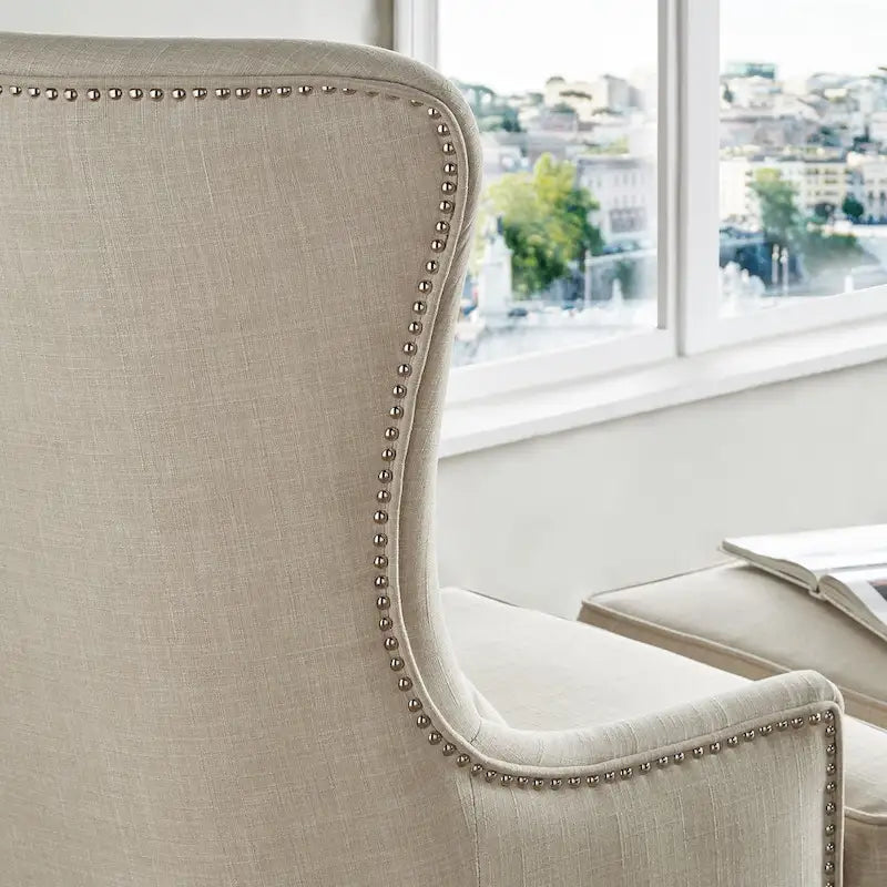 Capella Highback Wing Lounge Chair with Footstool by iNSPIRE Q Artisan