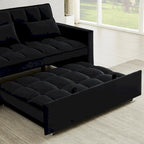 Velvet Convertible Loveseat Sleeper Sofa Couch with 2 Pillows