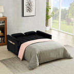 Velvet Convertible Loveseat Sleeper Sofa Couch with 2 Pillows