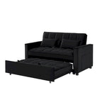 Velvet Convertible Loveseat Sleeper Sofa Couch with 2 Pillows