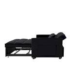 Velvet Convertible Loveseat Sleeper Sofa Couch with 2 Pillows