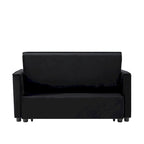 Velvet Convertible Loveseat Sleeper Sofa Couch with 2 Pillows