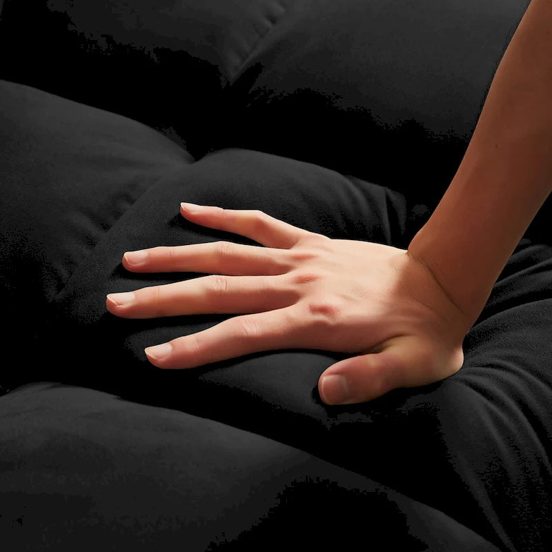 Velvet Convertible Loveseat Sleeper Sofa Couch with 2 Pillows