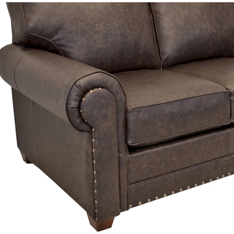 Made in USA Raval Top Grain Leather Sofa and Loveseat Set