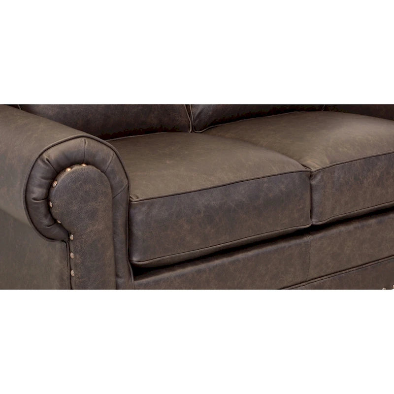 Made in USA Raval Top Grain Leather Sofa and Loveseat Set